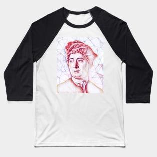 David Hume Portrait | David Hume Artwork | Line Art Baseball T-Shirt